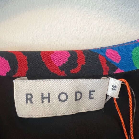 NWT Rhode Leanna Mini Dress - Mixed Print, Twist-Front - Size 14 - Picture 8 of 15